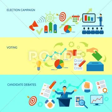 Election Campaign Process Banner Stock Illustration