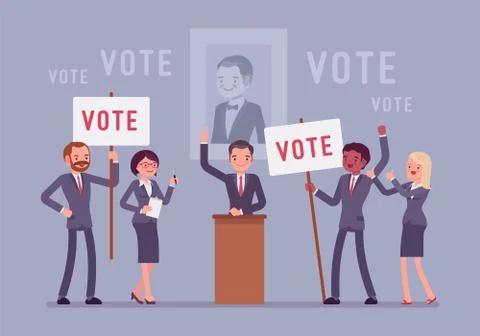 Election campaign voting Stock Illustration