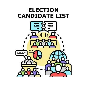 Election candidate list symbolizing democratic voting process Stock Illustration