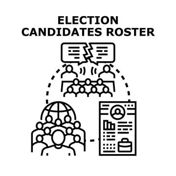 Election candidates roster voting process decision making 스톡 일러스트