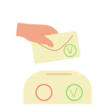 Election concept. Hand with envelope voting. 스톡 일러스트