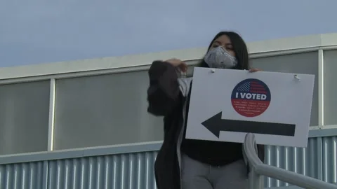 Election Day 2020: Voting At Dodgers Stadium Stock Footage 142482882