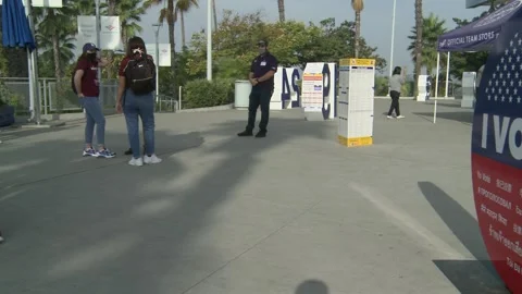 Election Day 2020: Voting At Dodgers Stadium Stock Footage 142483164
