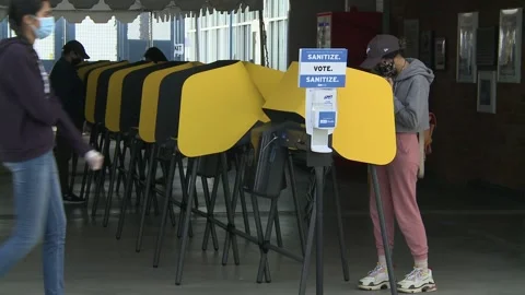 Election Day 2020: Voting At Dodgers Stadium Stock Footage 142483916