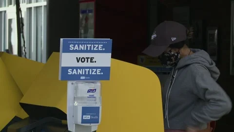 Election Day 2020: Voting At Dodgers Stadium Stock Footage 142483969