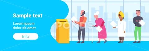Election day concept different occupations voters casting ballots at polling Stock Illustration