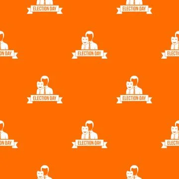 Election day pattern vector orange Stock Illustration
