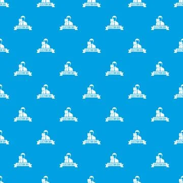 Election day pattern vector seamless blue Stock Illustration