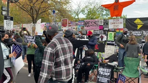 Election Day protest in Washington, DC Stock Footage 142489915