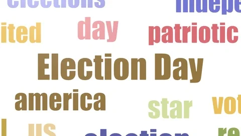 Election Day Word Cloud Animated Isolated Stock Footage 107241016