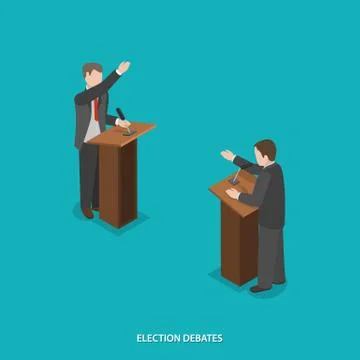 Election debates flat isometric vector. Stock Illustration