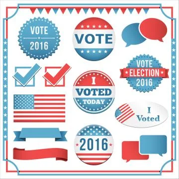 Election Element Set Stock Illustration