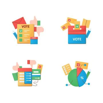 Election flat icons set Stock Illustration