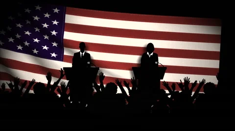 Election in Front of US Flag Stock Footage 65535235