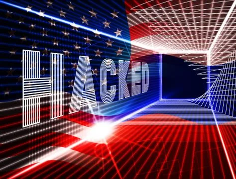 Election Hacking Russian Espionage Attacks 3d Illustration Stock Illustration