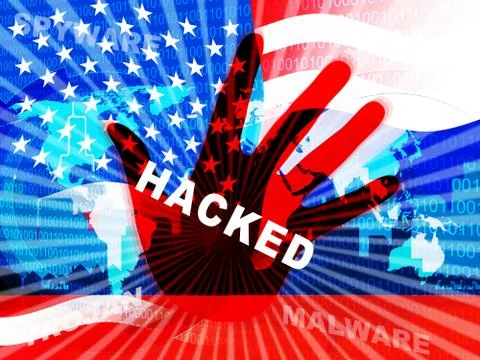 Election Hacking Russian Espionage Attacks 3d Illustration Stock Illustration