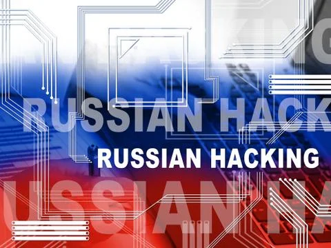Election Hacking Russian Espionage Attacks 2d Illustration Stock Illustration