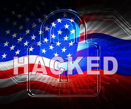 Election Hacking Russian Espionage Attacks 2d Illustration Stock Illustration