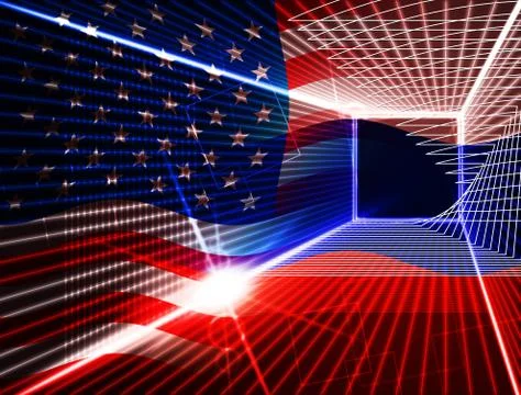 Election Hacking Russian Espionage Attacks 3d Illustration Stock Illustration