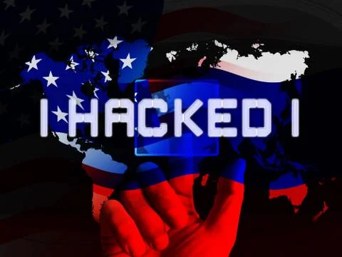 Election Hacking Russian Espionage Attacks 3d Illustration Stock Illustration