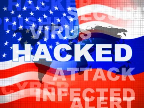 Election Hacking Russian Espionage Attacks 3d Illustration Stock Illustration