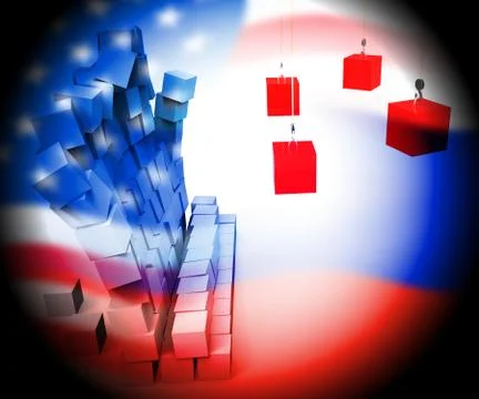 Election Hacking Russian Espionage Attacks 3d Illustration Stock Illustration