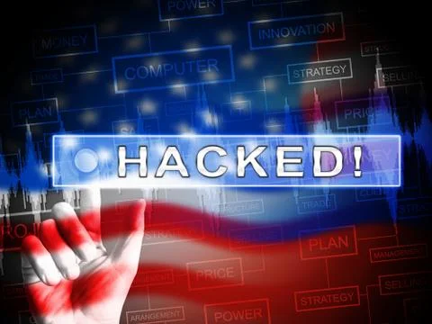 Election Hacking Russian Espionage Attacks 2d Illustration Stock Illustration