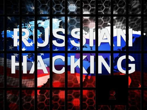 Election Hacking Russian Espionage Attacks 2d Illustration Stock Illustration