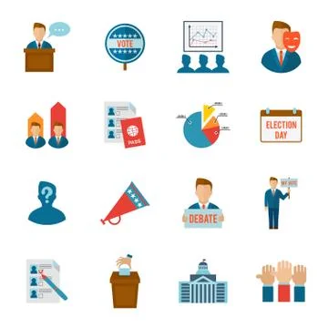 Election Icon Flat Stock Illustration