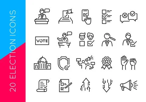 Election Icon Set Stock Illustration