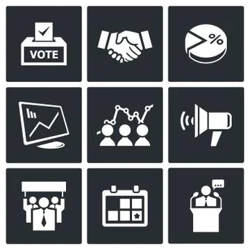 Election icons collection Stock Illustration