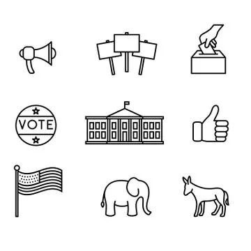 Election icons Stock Illustration