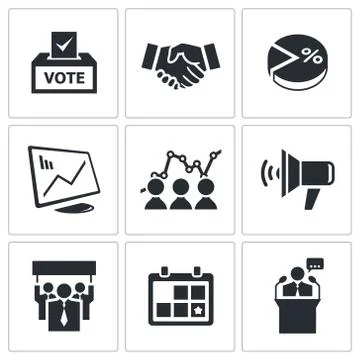 Election icons set Stock Illustration