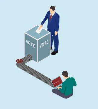 Election Intervention in isometric. Stock Illustration