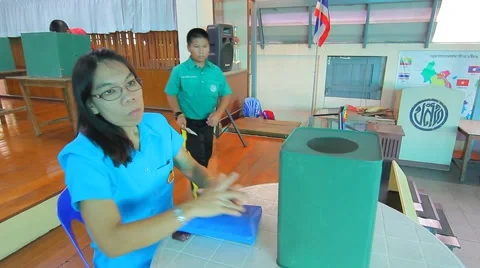 Election Leader Student in Elementary school, Students vote Stock Footage 50307473