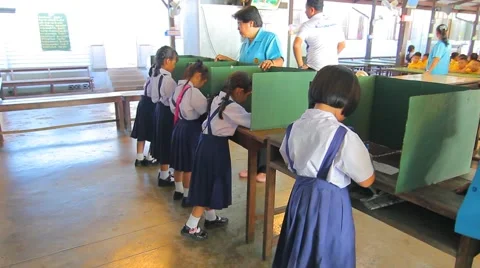 Election Leader Student in Elementary school, Students vote Stock Footage 50573009