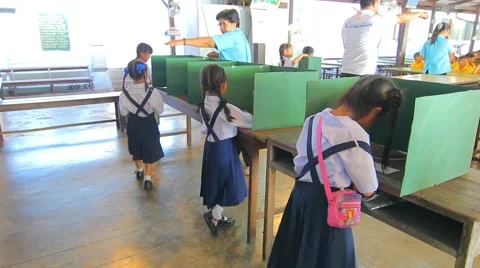 Election Leader Student in Elementary school, Students vote Stock Footage 50573817