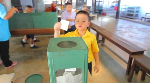 Election Leader Student in Elementary school, Students vote Stock Footage 50668152