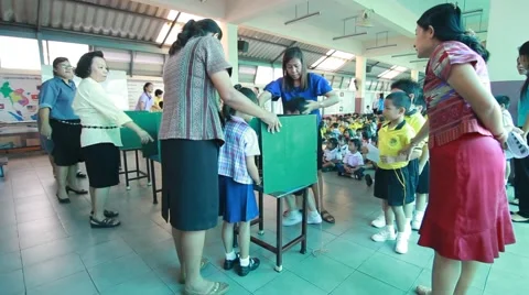Election Leader Student in Elementary school, Students vote Stock Footage 50858920