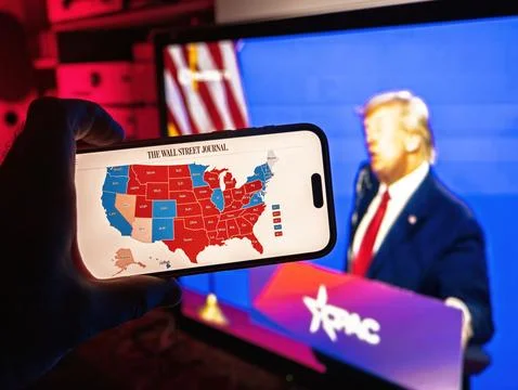 Election Map and Speech Scene Stockfoto's