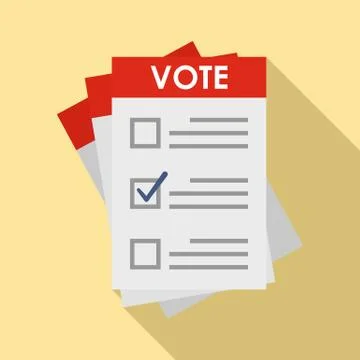 Election paper icon, flat style Stock-Illustration