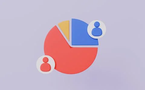 Election pie chart, Voting result statistic 3d illustration Stock Illustration