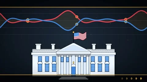Election poll tracker curves crossing race storm seamless loop Stock-Footage 343827907