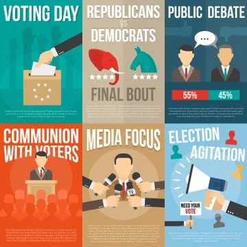 Election Poster Set Stock Illustration