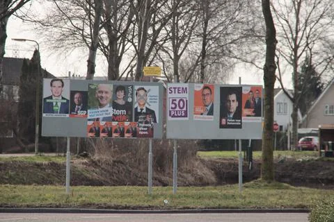 Election posters with some damage during the election of 2021 Foto stock