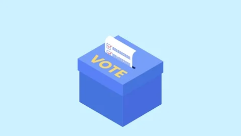 Election process voters putting their ballot paper vote into the vote box Stock Footage 241835918