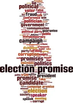 Election promise word cloud Stock Illustration
