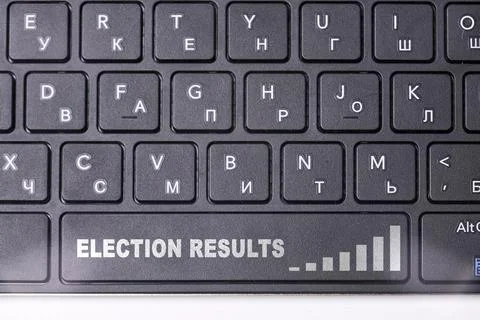 Election results on keyboard Stock Photos