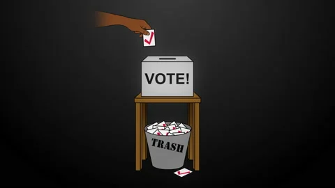 Election Rigging Animation on Black Stock Footage 138633316