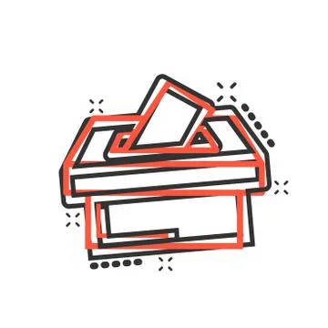 Election voter box icon in comic style. Ballot suggestion vector cartoon illu Stock Illustration